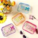 Kacctyen 8 Pcs Clear Swim Makeup Bag Bulk, Sunscreen Pouch, Multicolor