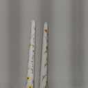 Floral Taper Candles 10 Inch Tall Unscented Handmade White Corn Poppy Print Candles Long Burning Elegant Candlesticks for Wedding Dinner Home Decor