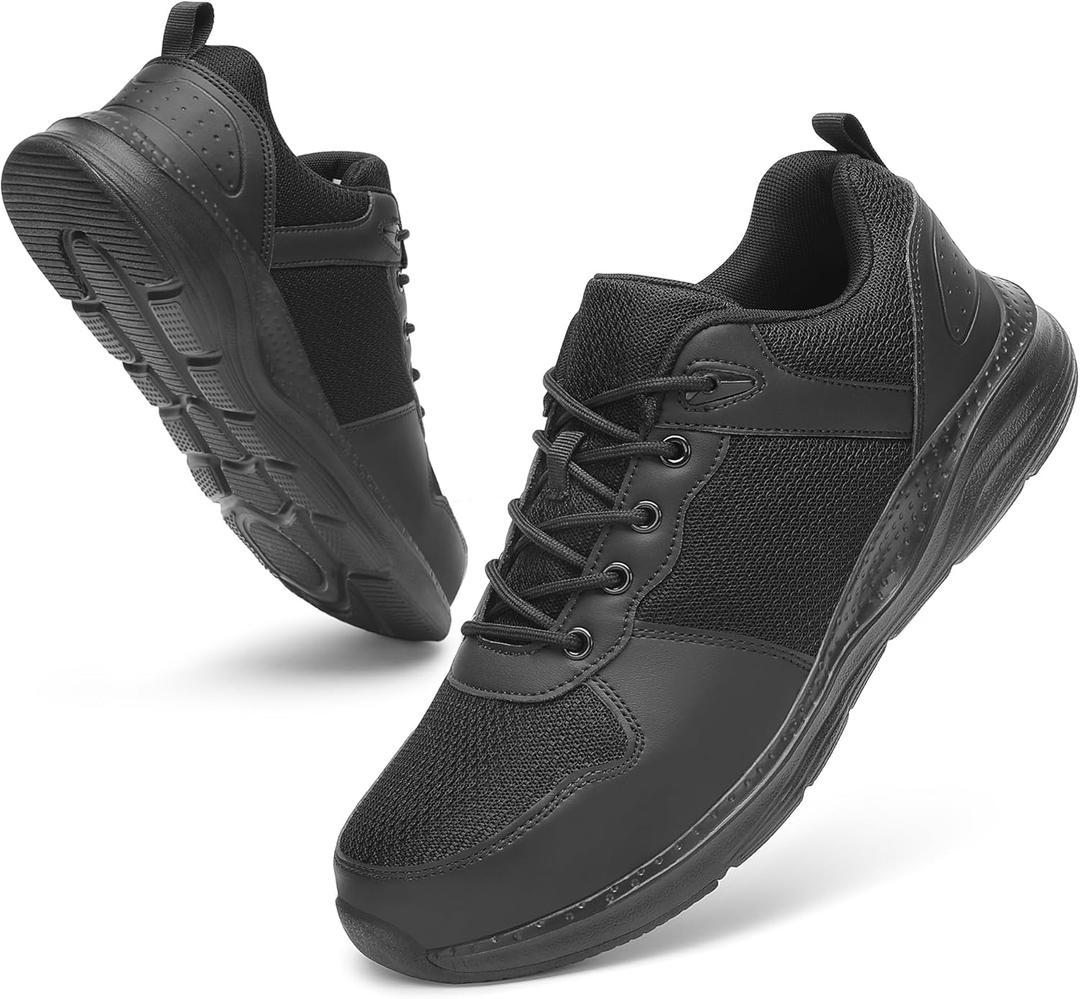 Steel Toe Shoes for Men Women, Slip Resistant Comfortable Lightweight Work Safety Shoes, Puncture Proof Indestructible Sneakers for Industry Construction Warehouse (8 Women/6.5 Men, Black)