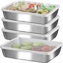 GIUOIDUO stainless steelFood Storage 10Pack Lunch BoxContainers setsstorage box with lidfreezer FrozenKitchen tra with lidOven plateSide dish plate Freezer & Dishwasher Safe