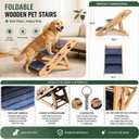 2-in-1 Convertible Dog Ramp & Stairs for Bed/Couch/Sofa, Foldable Pet Ramp Converts to Steps, Adjustable Height with Non-Slip Pad, Lightweight & Sturdy, Helps Senior & Small Dogs Climb Safely(3 Step)