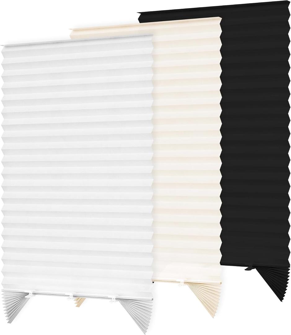 Temporary Blackout Window Blinds and Shades 47" W x 71" H White