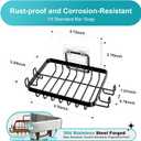 Black Soap Dish for Shower 2 Pieces, Suction Cup Square Shower Soap Holder - 201 Stainless Steel Black Soap Saver - Comfortable Essential for Apartment, Home and Dormitory (6.69'x3.54'x2.17')