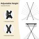 CAPHONT Keyboard Stand and Bench Set, Heavy Duty Double-X Keyboard Stand, Adjustable Digital Piano Stand with Lockable Straps (Piano Keyboard Stand x 1, Piano Bench x 1)
