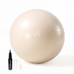 RYTMAT Exercise Ball for Workouts, AntiBurst and Slip Resistant Yoga Ball for Gym Fitness and Physical Therapy (White)