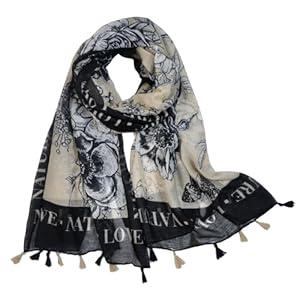Lightweight Boho Scarf for Women Spring Summer Floral Printed Scarves Fashion Shawl Wrap 