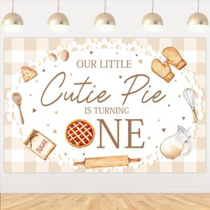 Cutie Pie 1st Birthday Decoration Our Little Cutie Pie is Turning One Backdrop 3 * 5 ft Pie First Birthday Banner Decorations Sweet as Pie First Birthday Decoration for First Bday Supplies