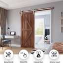 EaseLife 6 FT Brushed Nickel Sliding Barn Door Hardware Track Kit,Straight Pulley,Heavy Duty,Slide Smoothly Quietly,Easy Install (6FT Track Kit for 30"~36" Wide Single Door)