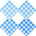 Blue Gingham Napkins Disposable Cocktail: 120PCS Checkered Square Paper 9.8x9.8 Inch For Table Decorations & Dinner Party