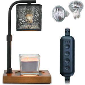 Candle Warmer Lamp Timer - Butterfly Electric Candle Lamp Warmer, Birthday Gifts for Women, for Mom, House Warming Gifts New Home, Candle Warmer for Jar Candles with 2 Bulb (Black Butterfly)