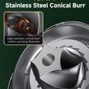 Cusinice Conical Burr Coffee Grinder with 40mm Stainless Steel Burr, 34 Grind Settings & Anti-Static, Electric Espresso Grinder for Home Use Espresso Distribution Tool WDT Grey