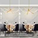 Y'INSP Gold Sputnik Chandeliers Modern LED Linear Chandelier Light 4 Light Pendant Light for Dining Room Foyer Kitchen Island Bedroom Living Room Gold Sputnik Light Fixture, 27.55inch