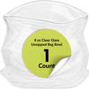 Restaurantware Clear Glass Bowl 8 oz Crinkle Edge Unzipped Bag Bowl Creative Serving Dish Dishwasher Safe Transparent Glass and Microwave-Safe Container for Serving Desserts, Candies