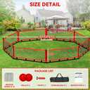 Gaga Ball Pit for Kids, Portable Gagaball Court 15ft Equipped with Carry Bag, 2 Gaga Balls, Wind Ropes and Ground Spikes for Sport Games and Indoor & Outdoor Activities