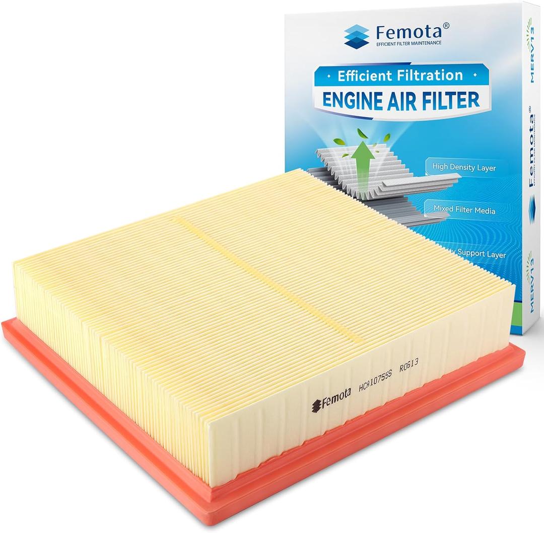 CA10755 Engine Air Filter fit for Avalon,Camry,Highlander,Sienna, Durango,Grand Cherokee, ES350,NX300,RX350, Replace#17801-0P050/0P051/31130
