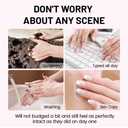 2 x Blue French Tips Press On Nails Short Almond, Flower Heart Sticke On Nails, Designer Reusable Acrylic Nails Press Ons, Fake Nails With Glue On Nails, Daily Wea False Nails For Women (24 Pieces (Pack of 1))