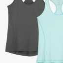 icyzone Women's Racerback Workout Athletic Running Tank Tops (Pack of 2),M /L