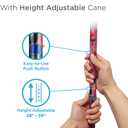 NOVA Designer Walking Cane with Offset Handle, Lightweight Adjustable Cane with Carrying Strap, Cane for Men and Women, Walking Canes for Balance, Pink Garden Design