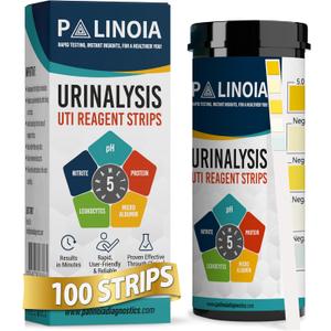 URS 5-in-1 Urine Test Strips 5 Parameters Testing UTI, Urinary Tract Infection, Urinalysis for pH, Protein (UTI Severity), Nitrite, and Leukocytes, for Women's Bladder, 100 CT