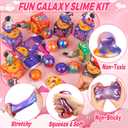 2 x 28 Pack Valentines Day Gifts for Kids Classroom Galaxy Slime Kit Valentines Cards Space Gift Boxes for Kids School, Valentines Day Slime Fidget Toys Exchange Cards Valentines Party Favors Boys Girls
