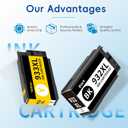 Caelum 932XL/933XL High Yield Ink Cartridge Replacement for Combo Pack HP 932XL 933XLL to Use with HP Officejet 6100 6600 6700 7110 7610 7612 (4 Pack, 1Black 1Cyan 1Magenta 1Yellow)