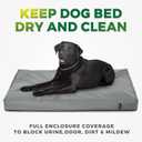 PAWFINITY Waterproof Dog Bed Cover Replacement Washable, Easy to Clean, Pet Hair Resistant, Heavy Duty Oxford, Zipper Closure, Indoor/Outdoor Use, Fits 36 Inch Dog Crate -Large, 35"x 22"x 3.5", Grey