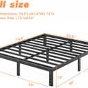 14 inch Full Bed Frame No Box Spring Needed, 2000 lbs Heavy Duty Metal Platform Bed Frames, Non-Slip and Noise-Free Mattress Foundation, Black