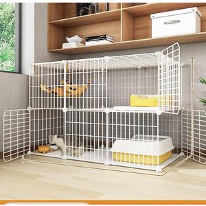 Cat Cage Indoor DIY Cat Playpen Detachable Metal Wire Kennels Indoor Cat Enclosures DIY Cat Playpen Metal Kennel (3/2-Tier)