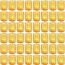 Maxdot 48 Pack Gold Glass Votive Candle Holders 2.1 x 2.6 Inch Easter Tea Light Candleholder Bulk Xmas Glass Tealight Candlestick Holders for Table Centerpiece Fireplace Home Wedding Party Decor