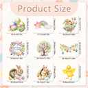 4 x Easter Window Clings Decorations - 9 Sheets Double-Sided Reusable Bunny Egg Flower Stickers, Anti-Collision Spring Decor for Glass, Mirror, Tile - Perfect for Home, Office & Classroom