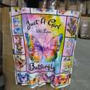 Butterfly Blanket, Butterflys Throw Blanket, Butterfly Gifts, Butterflies Stuff Fleece Flannel Plush for Women Men Boys Girls Lovers Adults Soft Bedding for Sofa Bed Office Home Decor 40"X50"