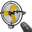 HiCFM 20" Remote Control Wall Mount Fan, 5100 CFM High Velocity 3-Speed Oscillating Wall Fans with Timer for Industrial, Commercial, Warehouse, Garage, Gazebo and Patios - UL Listed