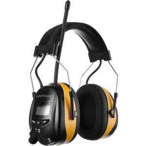 Digital AM FM Radio Hearing Protection Earmuff for Adult, 30dB SNR for Mowing, Construction, Chainsaw, Snowblowing