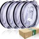 4 Replacement Lids for 20oz Stainless Steel Tumbler Lids-Replaces Only Covers With a Top Diameter of 3.4 inchesBottom Diameter of 3.23 inches