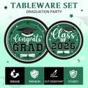 Irenare 200 Pcs Graduation Paper Plate Bulk 2026 Graduation Decoration Green and White Class of 2026 Dinner Dessert Disposable Paper Plate Dinnerware for Congrats Grads Party Supply, Serve 100