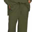 ETCYY NEW Lounge Sets for Women 2 Piece Outfits with Side Split Sweatshirt Tops and Wide Leg Sweatpants (X-Large)