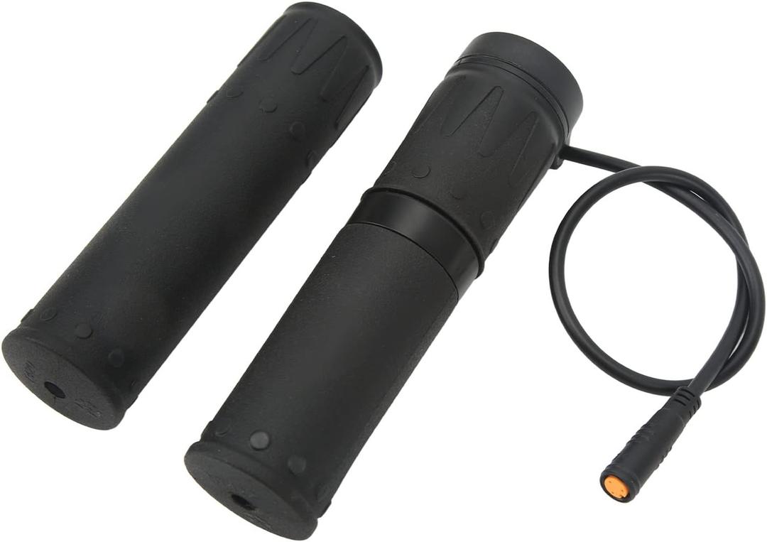 Electric Bike Throttle Grip Half Twist 22.2mm Handlebar 12V-72V Compatible Rubber Grip Speed Control for E Bike Scooter Mountain Bike Conversion