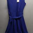 GRACE KARIN Work Dresses for Women 2026 V Neck Fit and Flare Midi Dresses Office Business Dress with Belt and Pockets (X-Large, Royal Blue)