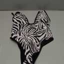 ESONLAR Women's Sexy Plunging V Neck Bathing Suit Open Back One Piece Swimsuit, Size: Medium