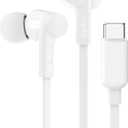 Belkin SoundForm Wired Earbuds with USB-C Connector, in-Ear Earphones w/Microphone - USB-C Headphones for iPhone 17, iPhone 16, iPad mini, Galaxy S26, Google Pixel 10, Android, & More - White