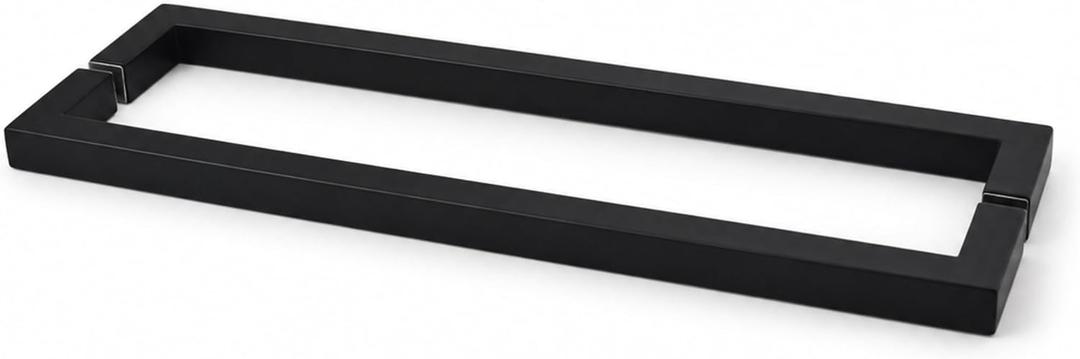 18" CTC Back-to-Back Shower Door Towel Bar, Matte Black
Back To Back, Stainless Steel Towel Bar, Mitered corners, Fits 1/4in-1/2in tempered glass, Frameless shower door compatible