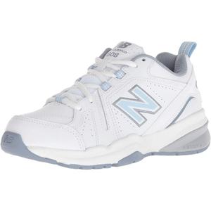 New Balance Women's 608 V5 Cross Trainer (9.5 Wide, White/Light Blue)