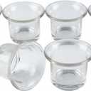 Clear Chunky Glass Lip Votive Candle Holders Tealight Votive Cups for Wedding Proposal, Spa, Aromatherapy, Meditation, 6 Counts by Shxstore