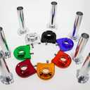 Motorcycle 7/8" Handle bar Hand Grips with Anodized CNC Quick Twist Throttle Tube Motorized Lever Control Fit for Most Scooter Sportbikes ATV for Kawasaki Honda Suzuki Yamaha Ducati (Sliver)