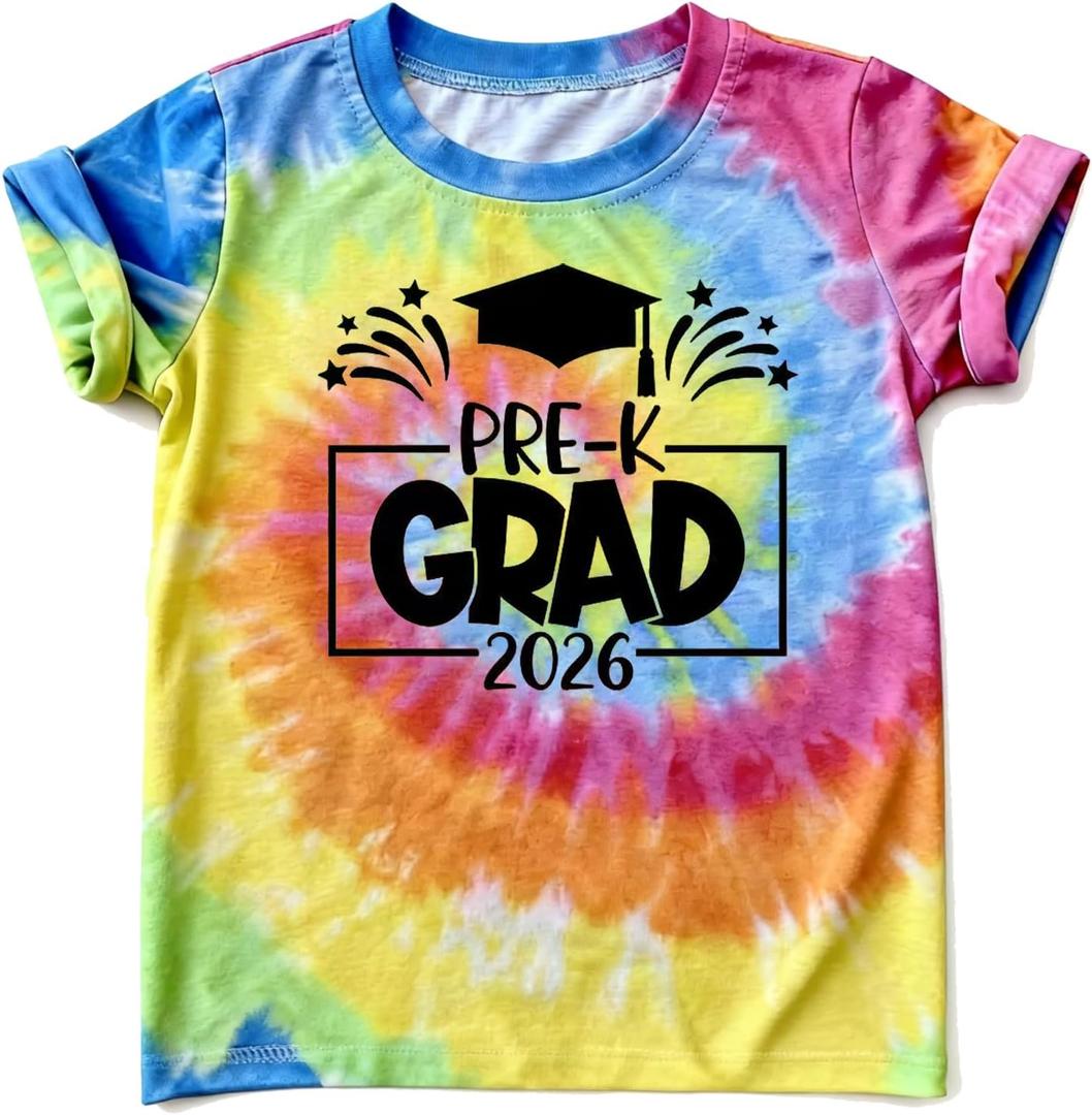 Kindergartner Pre-K Graduation T-Shirt for Boys Girls Kids Last Day of School Shirt Graduate Squad Short Sleeve Tee