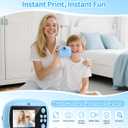 Kids Instant Print Camera,1080P Video Instant Camera for Kids with 32GB SD Card, Toy Camera Christmas Birthday Gift for Girls Boys Age 3 4 5 6 7 8 9 10, Christmas Stocking Stuffers,Blue