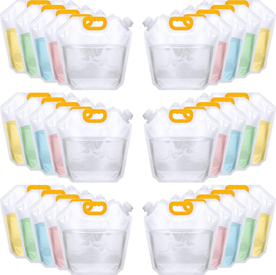 Jingmore 1.3 Gallon Collapsible Water Storage Bag Emergency Jug Container Clear Plastic Water Bladder for Outdoor Sport Camping Hiking No Leak, Freezable, Odorless, Flat Folding (No Scale)