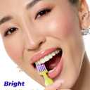 Medium Soft Toothbrush for Adults | Ultra-Dense Rounded Bristles | Gentle on Gums | Deep Plaque Removal | Whiter Smile | Suitable for Braces | 2 Pack Multicolor (Green + Purple)