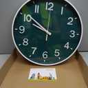 HZDHCLH Modern Quartz Wall Clocks Battery Operated,12 inch Silent Non Ticking 3D Numbers Round Clock for Wall, Green Wall Clock for Kitchen Bedroom Living Room Office Classroom Decor