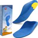 Ailaka Kids Orthotic Cushioning Arch Support Shoe Insoles, Children Pu Foam Inserts for Flat feet, Plantar Fasciitis, Feet Heel Pain Relief Blue